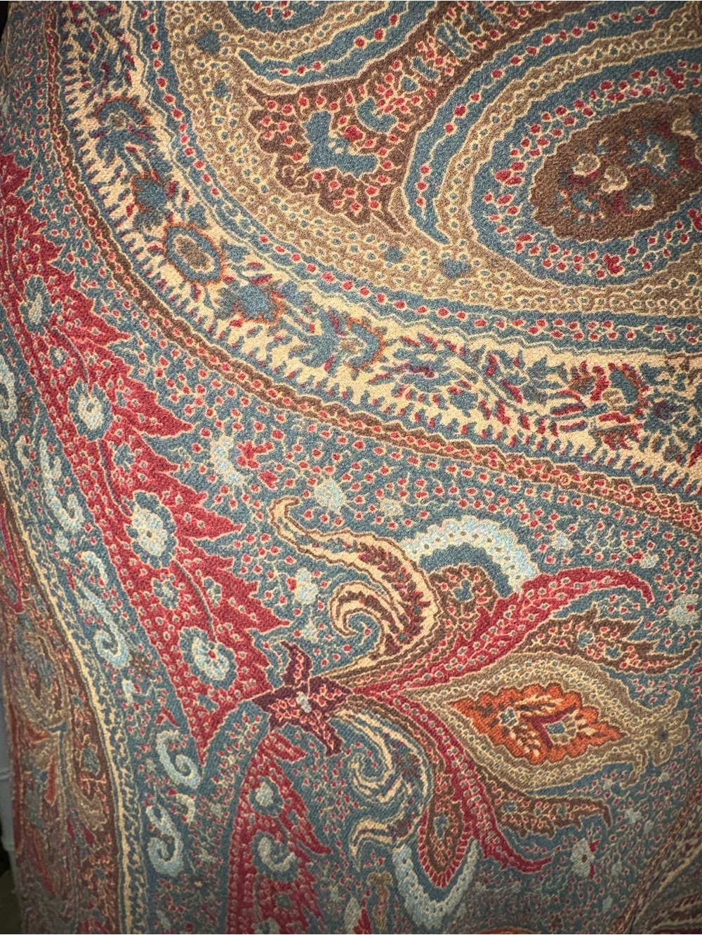Ralph Lauren Silk Paisley Print Velvet Layered Cascading Ruffle Maxi Skirt - 14 - Picture 8 of 10
